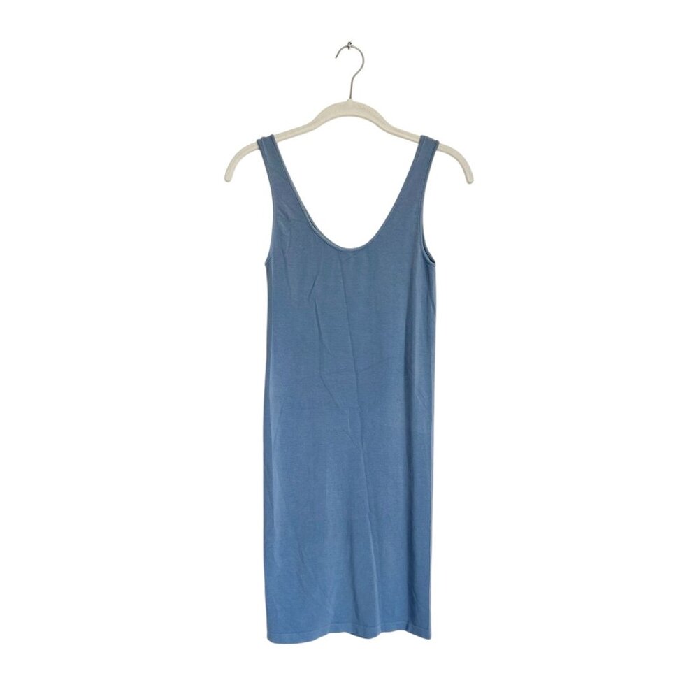M. Rena Double Scoop Neck Tank Dress in Blue/Gray - One Size